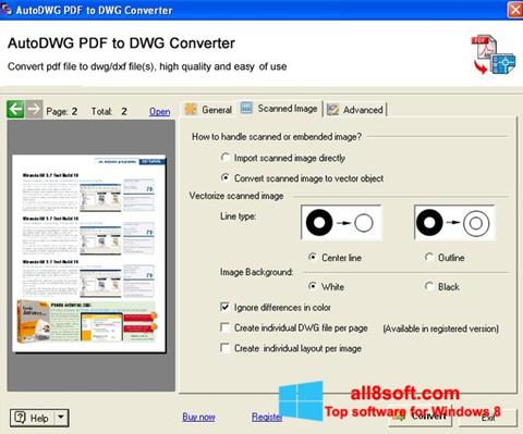 スクリーンショット PDF to DWG Converter Windows 8版