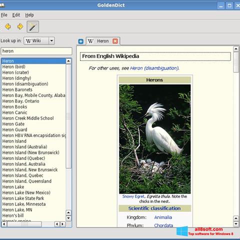 スクリーンショット GoldenDict Windows 8版