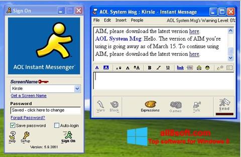 スクリーンショット AOL Instant Messenger Windows 8版