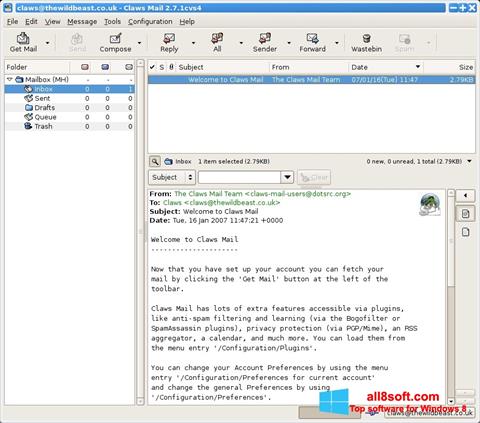 スクリーンショット Claws Mail Windows 8版