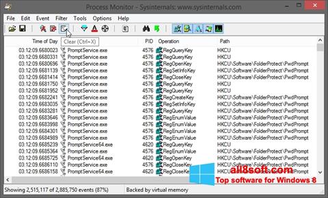 スクリーンショット Process Monitor Windows 8版
