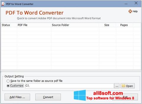 スクリーンショット PDF to Word Converter Windows 8版