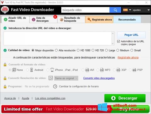 スクリーンショット Fast Video Downloader Windows 8版