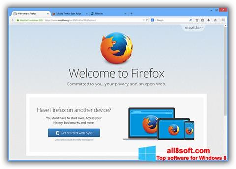 スクリーンショット Mozilla Firefox Offline Installer Windows 8版