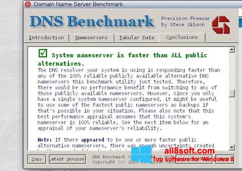 スクリーンショット DNS Benchmark Windows 8版