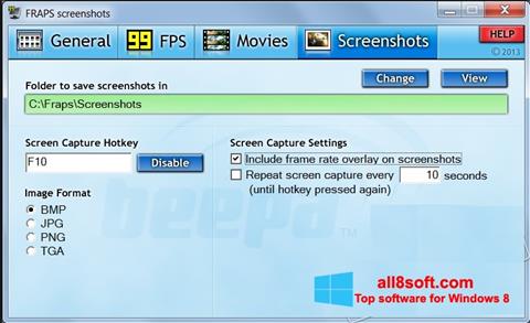 スクリーンショット Fraps Windows 8版