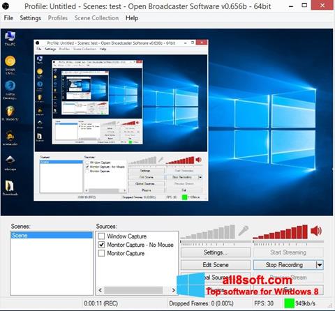 スクリーンショット Open Broadcaster Software Windows 8版