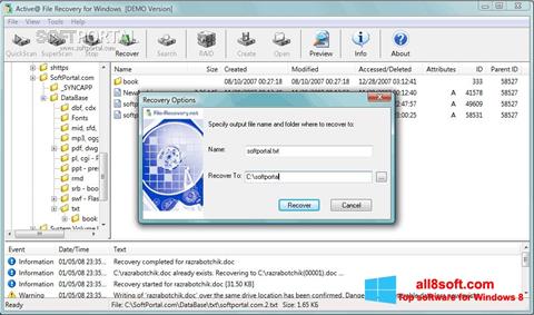 スクリーンショット Active File Recovery Windows 8版