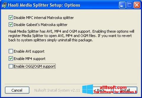 スクリーンショット Haali Media Splitter Windows 8版
