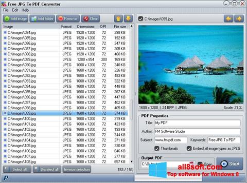 スクリーンショット Image To PDF Converter Windows 8版