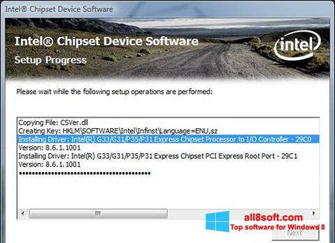 スクリーンショット Intel Chipset Device Software Windows 8版