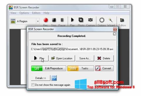 スクリーンショット BSR Screen Recorder Windows 8版