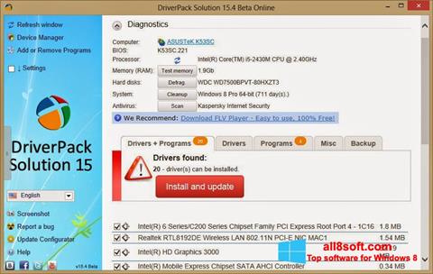 スクリーンショット DriverPack Solution Online Windows 8版