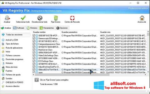 スクリーンショット Vit Registry Fix Windows 8版