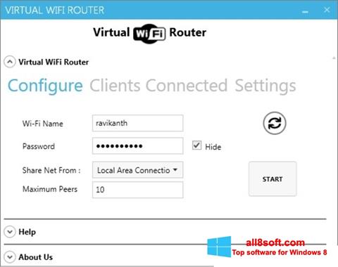 スクリーンショット Virtual WiFi Router Windows 8版