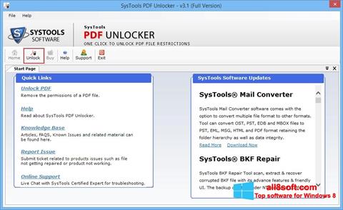 スクリーンショット PDF Unlocker Windows 8版