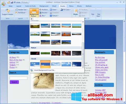 スクリーンショット Artisteer Windows 8版