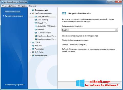 スクリーンショット Auslogics Internet Optimizer Windows 8版