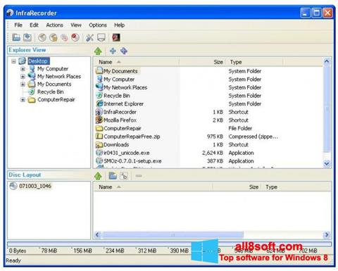スクリーンショット InfraRecorder Windows 8版