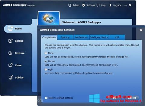 スクリーンショット AOMEI Backupper Windows 8版
