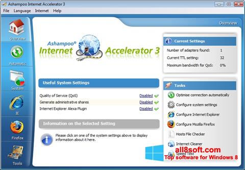 スクリーンショット Ashampoo Internet Accelerator Windows 8版