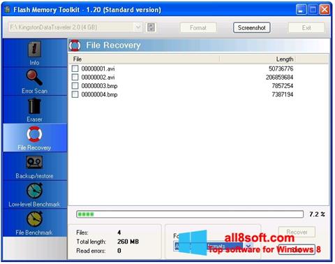 スクリーンショット Flash Memory Toolkit Windows 8版
