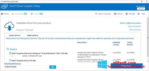 スクリーンショット Intel Driver Update Utility Windows 8版