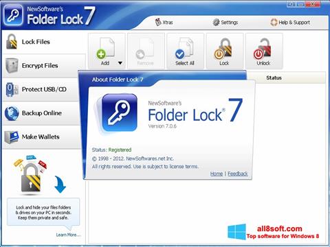 スクリーンショット Folder Lock Windows 8版