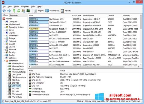 スクリーンショット AIDA32 Windows 8版