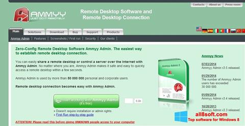 スクリーンショット Ammyy Admin Windows 8版